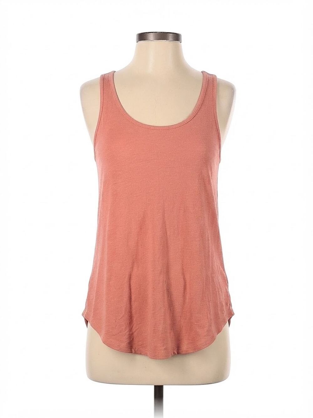 Old Navy Peach Slub Knit Scoop Neck High Low Tank Top Medium